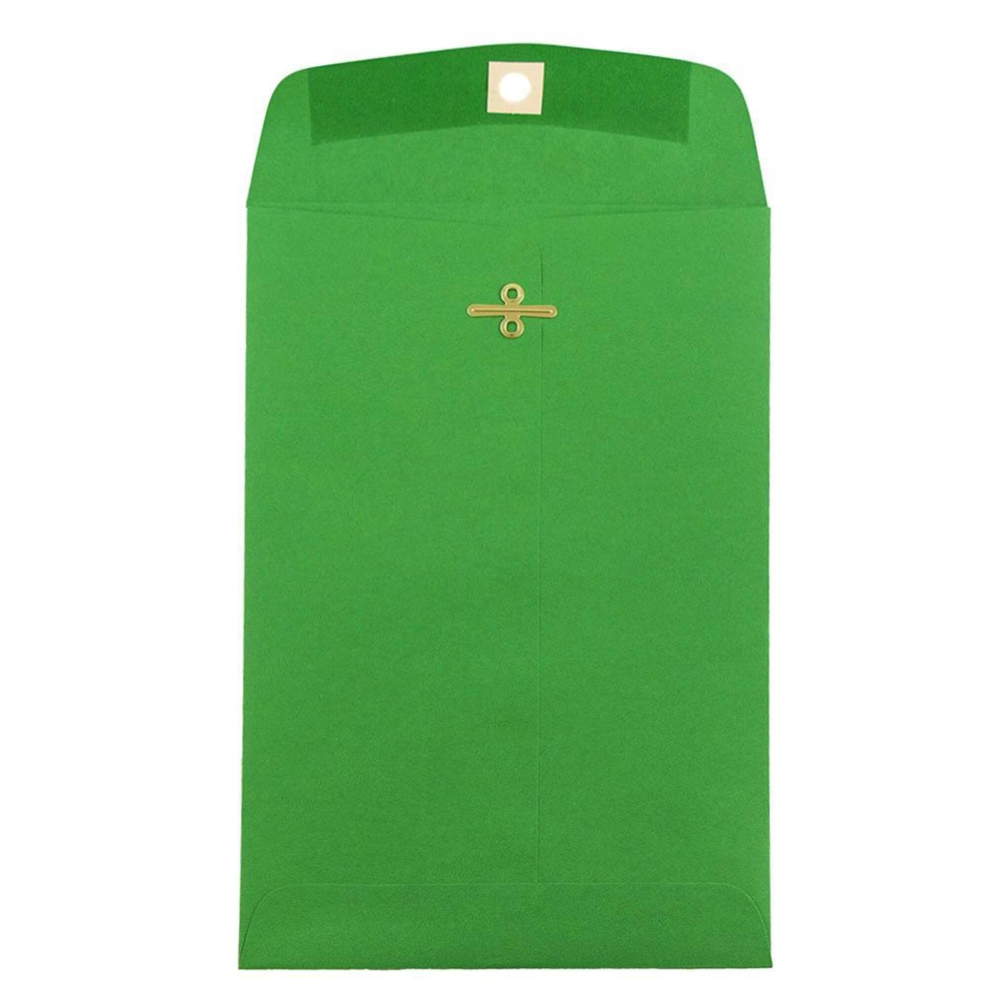 JAM Paper 6" x 9" Green Open End Catalog Recycled Envelopes, 25ct.
